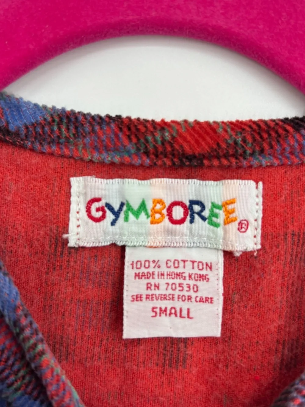 Gymboree Girls Small 18 24 Mo 2T Vintage Corduroy Pinafore Dress Blue Red Plaid